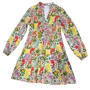 Pearl Pagoda‎ Floral Print Dress Long Sleeve Tiered Mini Colorful